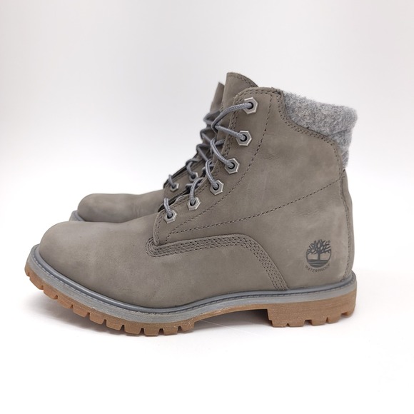 Timberland Women's Size 8 Waterville 6" Grey Nubuck Short Ankle Boots Shoes - Picture 1 of 11